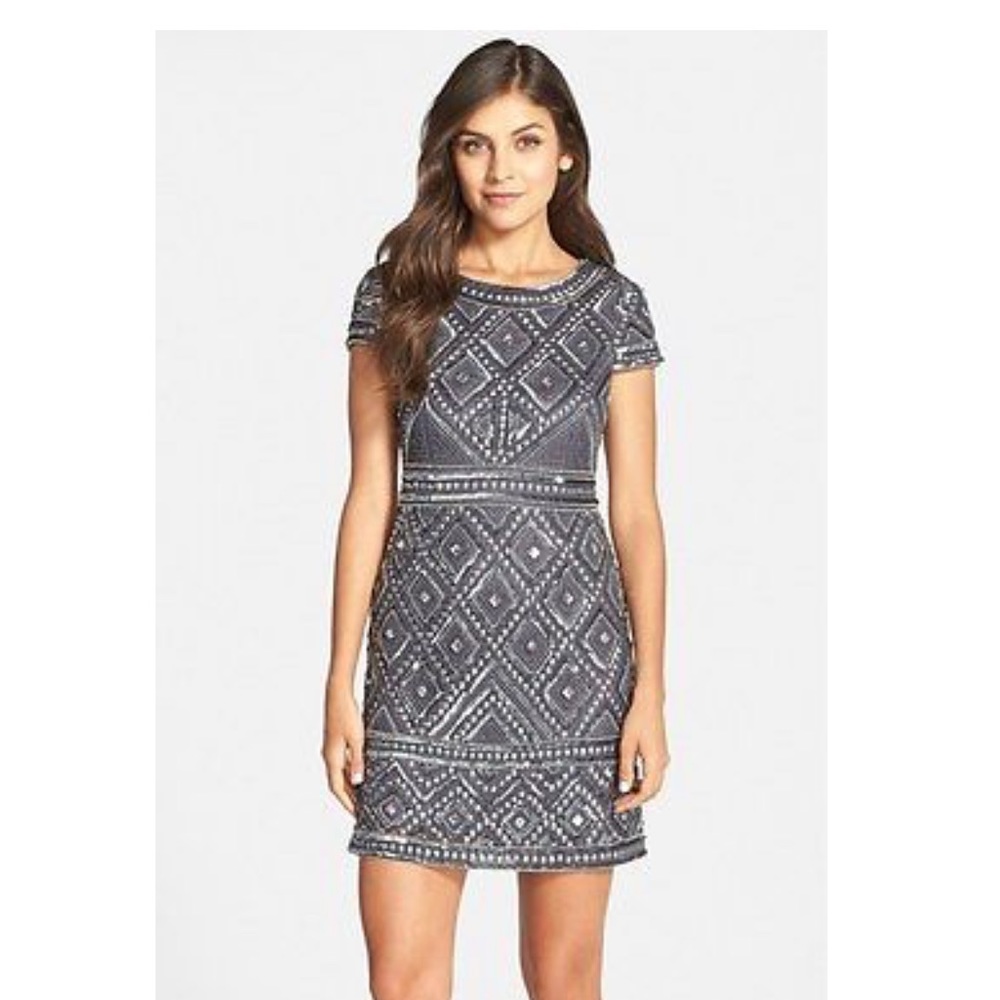 Adrianna Papell  beaded sequin cocktail dress